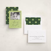 "Bright Laughter" - Holiday Photo Mount Cards in Lime by Erin Hodges - Assembled