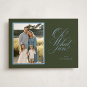 "Family Traditions" - Holiday Photo Mount Cards in Evergreen by Erin Hodges - Front