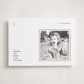 "Minimal Wishes" - Holiday Photo Mount Cards in Coal by Ashlee Townsend - Front