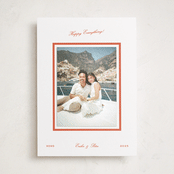 "Miro" - Holiday Photo Mount Cards in Clementine by Megan Davis - Front