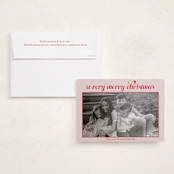 "Casual Fancy Christmas" - Holiday Photo Mount Cards in Peppermint by Anna Kasper - Card with Envelope