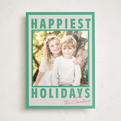 "Wordy Waze" - Holiday Photo Mount Cards in Wintermint by Kaydi Bishop - Front