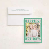"Wordy Waze" - Holiday Photo Mount Cards in Wintermint by Kaydi Bishop - Card with Envelope