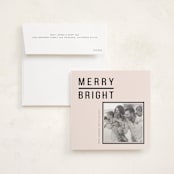 "Modern & Merry" - Holiday Photo Mount Cards in Ink by Joyce Pinheiro - Card with Envelope
