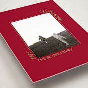 "Delicate Frame" - Holiday Photo Mount Cards in Pomegranate by Baumbirdy - Premium Photo Paper Mounted on Card