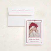 "Little Christmas Gift" - Holiday Photo Mount Cards in Candy Cane by Jenna Holcomb - Card with Envelope