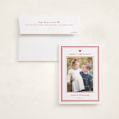 "Mickey classic preppy" - Holiday Photo Mount Cards in Candy Cane by Creo Study - Card with Envelope