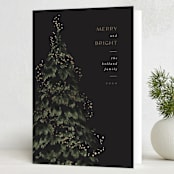 "Winter Sparkle" - Holiday Cards in Coal by Leah Bisch - Folded Card