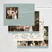 "Botanical Peace on Earth" - Holiday Cards in Blue Spruce by Erin German - Back of Card Options