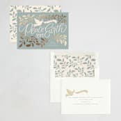 "Botanical Peace on Earth" - Holiday Cards in Blue Spruce by Erin German - Assembled