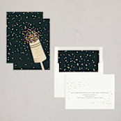 "confetti popper" - Holiday Cards in Midnight by Ellen Schlegelmilch - Assembled