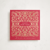 "Shining Tile" - Holiday Cards in Poinsettia by Amy Kross - Front