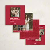 "Shining Tile" - Holiday Cards in Poinsettia by Amy Kross - Back of Card