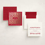 "Shining Tile" - Holiday Cards in Poinsettia by Amy Kross - Assembled