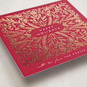 "Shining Tile" - Holiday Cards in Poinsettia by Amy Kross - Detail