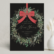 "Festive Holiday" - Holiday Cards in Holly Berry by Susan Moyal - Front