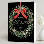 "Festive Holiday" - Holiday Cards in Holly Berry by Susan Moyal - Folded Card