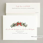 "Festive Holiday" - Holiday Cards in Holly Berry by Susan Moyal - FREE Recipient Addressing