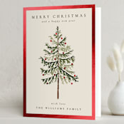 "Vintage Spruce" - Holiday Cards in Eggnog by Amy Kross - Folded Card