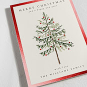 "Vintage Spruce" - Holiday Cards in Eggnog by Amy Kross - Detail