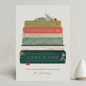 "Book Stack" - Holiday Cards in Holly Jolly by Kate Ahn - Front