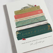"Book Stack" - Holiday Cards in Holly Jolly by Kate Ahn - Detail