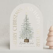 "Festive Tree" - Holiday Cards in Eggnog by Leah Bisch - Front