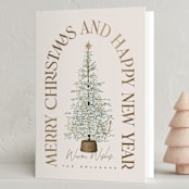 "Festive Tree" - Holiday Cards in Eggnog by Leah Bisch - Folded Card