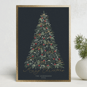 "Greenery Tree" - Holiday Cards in Holly Berry by Susan Moyal - Front