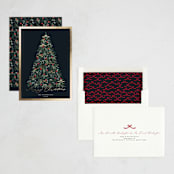 "Greenery Tree" - Holiday Cards in Holly Berry by Susan Moyal - Assembled