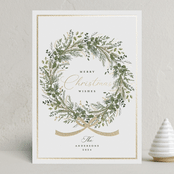 "Christmas Bow" - Holiday Cards in Pine by Susan Moyal - Front