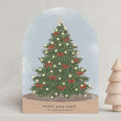 "Tree Snow Globe" - Holiday Cards in Holly Berry by Itsy Belle Studio - Front