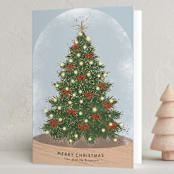 "Tree Snow Globe" - Holiday Cards in Holly Berry by Itsy Belle Studio - Folded Card