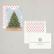 "Tree Snow Globe" - Holiday Cards in Holly Berry by Itsy Belle Studio - Assembled