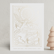 "Gilded Angel" - Holiday Cards in Cloud by Teju Reval - Front