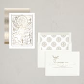 "Gilded Angel" - Holiday Cards in Cloud by Teju Reval - Assembled