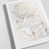"Gilded Angel" - Holiday Cards in Cloud by Teju Reval - Detail