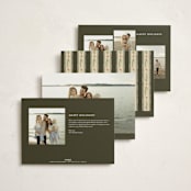 "Holiday Script" - Holiday Cards in Pine by Robert and Stella - Back of Card Options