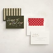 "Holiday Script" - Holiday Cards in Pine by Robert and Stella - Assembled