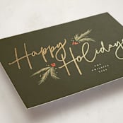 "Holiday Script" - Holiday Cards in Pine by Robert and Stella - Detail