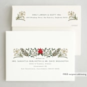 "Paper Whites" - Holiday Cards in Pine by Amy Kross - FREE Recipient Addressing