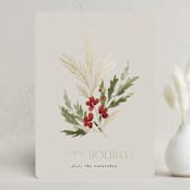 "Simple Sprig" - Holiday Cards in Toasted Almond by Kate Ahn - Front