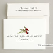 "Simple Sprig" - Holiday Cards in Toasted Almond by Kate Ahn - FREE Recipient Addressing