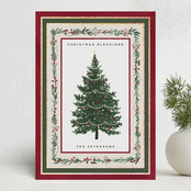 "Decorated Christmas" - Holiday Cards in Mulled Wine by Susan Moyal - Front
