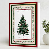 "Decorated Christmas" - Holiday Cards in Mulled Wine by Susan Moyal - Folded Card