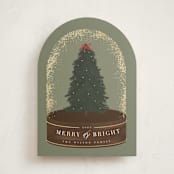 "Merry & Bright" - Holiday Cards in Evergreen by Hudson meet Rose - Front