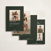 "Merry & Bright" - Holiday Cards in Evergreen by Hudson meet Rose - Back of Card Options