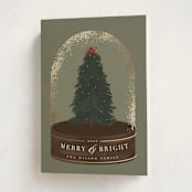 "Merry & Bright" - Holiday Cards in Evergreen by Hudson meet Rose - Folded Card