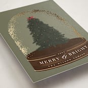 "Merry & Bright" - Holiday Cards in Evergreen by Hudson meet Rose - Detail