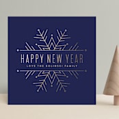 "Chic Snowflake" - Holiday Cards in Navy by Melissa Egan of Pistols - Front